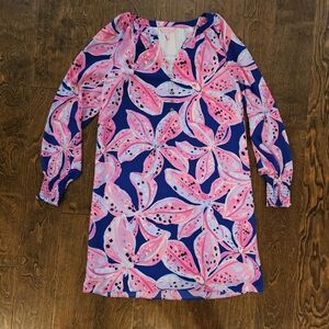 Lilly Pulitzer Pink and Blue Long Sleeve Dress